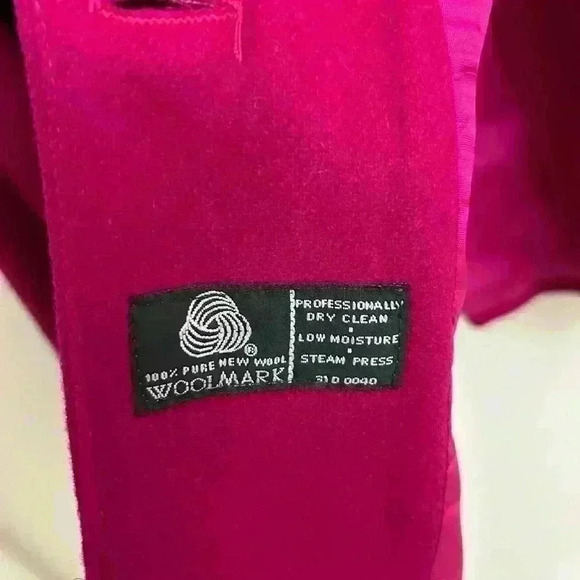 Pink Fuschia Classic Blazer Wool Adolfo International Career Women Business - Picture 4 of 7